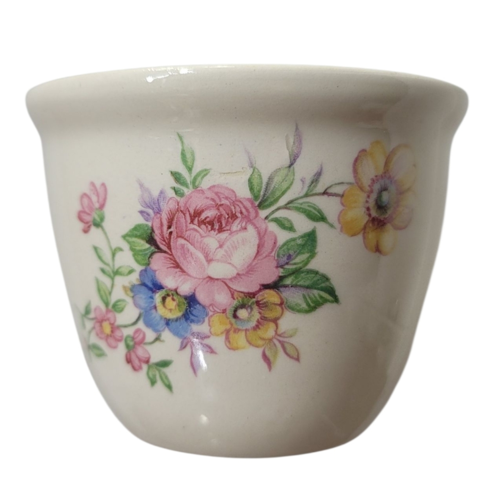 Vintage Floral Ceramic Flat Egg Cup